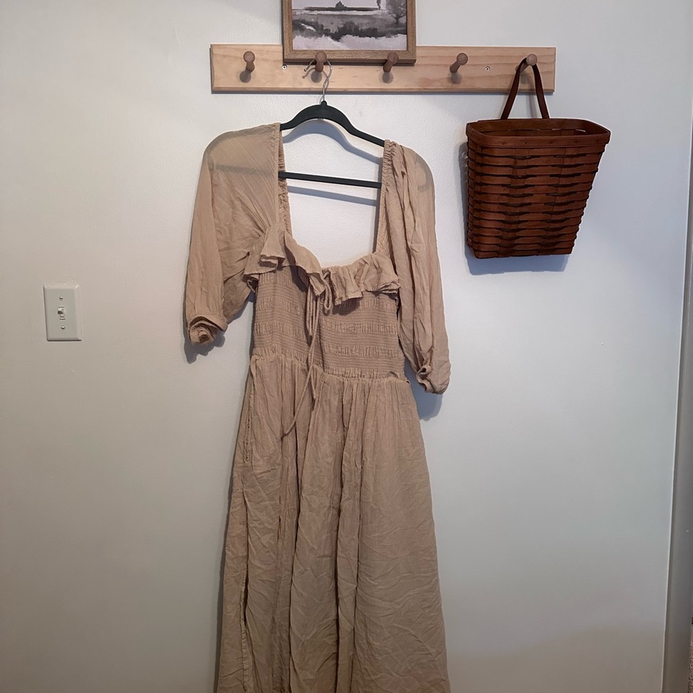 Free People Yellow Tie Front Wrap Sundress